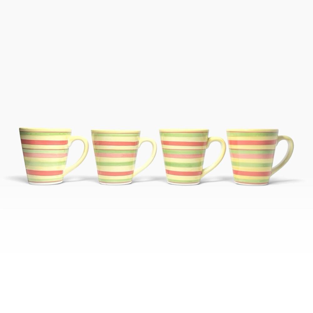 Dansk “Lemon Zest” Set of 4 Ceramic Mugs 4” 10oz